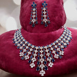 Multi Layered AD Choker Earrings Set | Kundan Jewelry | AD Jewelry | Indian Jewelry | Traditional Jewelry - Libasaa.com