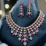 Multi Layered AD Choker Earrings Set | Kundan Jewelry | AD Jewelry | Indian Jewelry | Traditional Jewelry - Libasaa.com