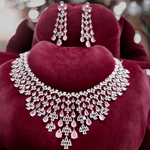 Multi Layered AD Choker Earrings Set | Kundan Jewelry | AD Jewelry | Indian Jewelry | Traditional Jewelry - Libasaa.com