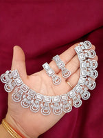 Bollywoof Inspired American Diamond Choker Earrings Set | Kundan Jewelry | AD Jewelry | Indian Jewelry | Traditional Jewelry - Libasaa.com