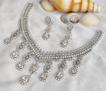 Gold Toned Bridal AD Necklace Earrings Set For Wedding - Libasaa.com