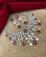 Multi Layered Flower Design Indian Choker Earring Set For Women - Libasaa.com