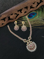 Jaipuri Traditional Kundan Necklace Earring Set For Wedding - Libasaa.com