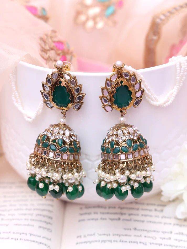 Handmade Indian Kundan Earring Jewelry, Indian Heritage with Timeless Kundan - Libasaa.com