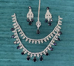 Floral Double Layer AD Choker Earrings Set | Kundan Jewelry | AD Jewelry | Indian Jewelry | Traditional Jewelry - Libasaa.com