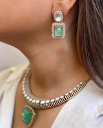 Rajsthani Ethnic Polki Choker Earring Set for Wedding - Libasaa.com