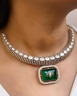 Rajsthani Ethnic Polki Choker Earring Set for Wedding - Libasaa.com