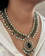 Wedding Statement Floral Polki Necklace Earring Set For Women - Libasaa.com