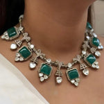 Handcrafted Indian Traditional Polki Choker Earring Set For Wedding - Libasaa.com