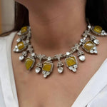 Handcrafted Indian Traditional Polki Choker Earring Set For Wedding - Libasaa.com