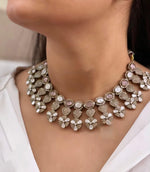 Wedding Floral Design Polki Choker Earring Set Indian Jewelry - Libasaa.com