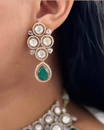 Indian Traditional Layered Gold Plated Polki Choker Earring Set - Libasaa.com