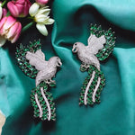 Parrot Design Wedding Stone Work Eearrings For Women - Libasaa.com