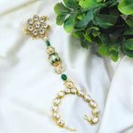 Floral Kundan & Beaded Hand Harness | Traditional Indian Haathphool Bracelet - Libasaa.com