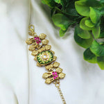 Traditional Elephant Design Gold Plated Bracelet with Stone Detailing – Ethnic Jewelry - Libasaa.com