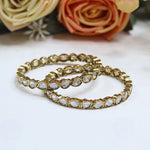 Kundan-Style Gold-Plated Bangles – Handcrafted Bridal Jewelry (Set of 2) - Libasaa.com