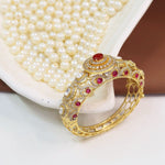 Exquisite Openable Ruby and Kundan Kada - Libasaa.com
