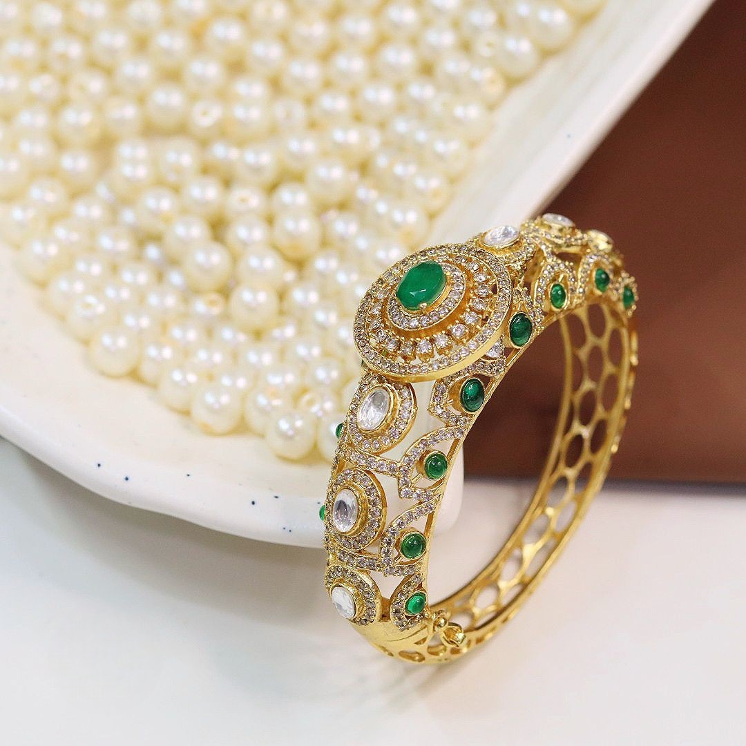 Exquisite Openable Ruby and Kundan Kada - Libasaa.com