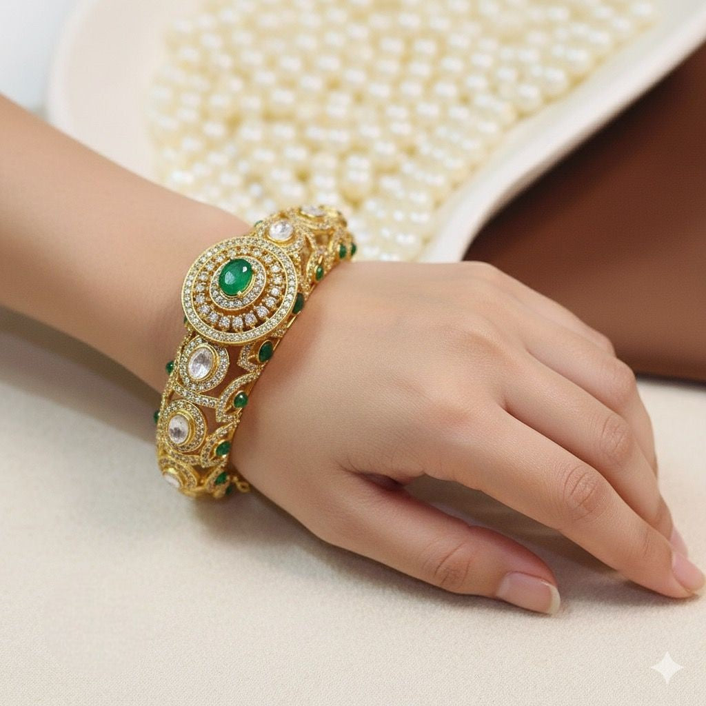 Exquisite Openable Ruby and Kundan Kada - Libasaa.com