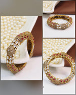 Elegant Openable Kundan Polki Kada with Emerald Stones – Royal Heritage Collection - Libasaa.com
