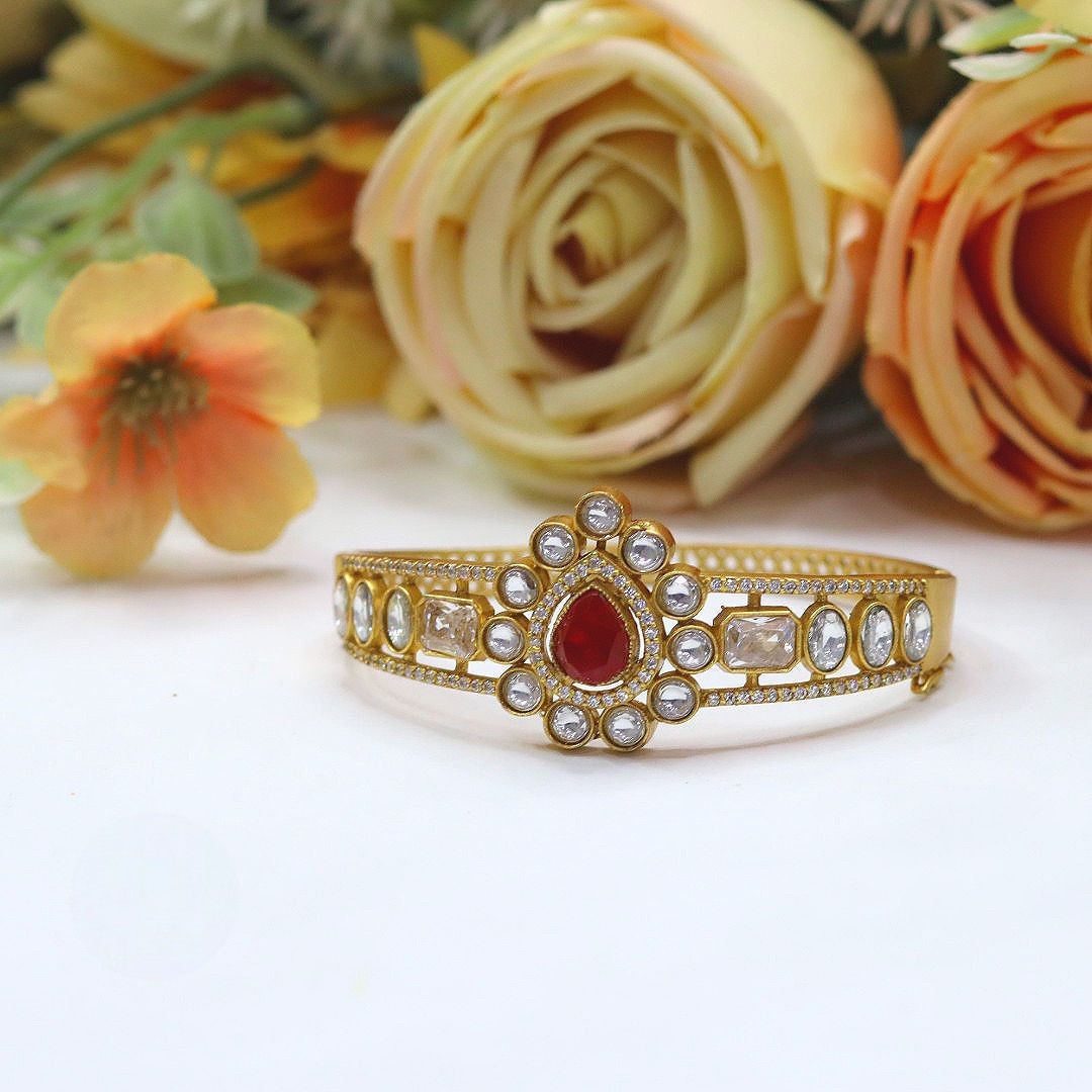 Royal Openable Kundan Polki Kada – Timeless Bridal Elegance - Libasaa.com