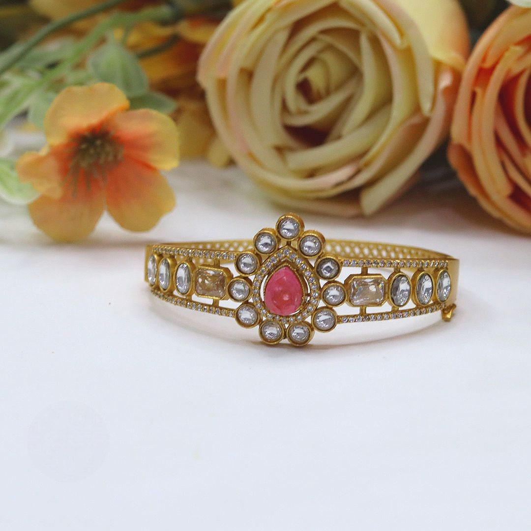 Royal Openable Kundan Polki Kada – Timeless Bridal Elegance - Libasaa.com