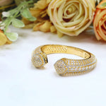 Silver Plated Cuff Bracelet (Luxury Designer Kada Bangle - Libasaa.com