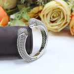 Silver Plated Cuff Bracelet (Luxury Designer Kada Bangle - Libasaa.com