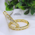 Jadau Gold Plated Kada Bangles Set for Women – Traditional Pearl Studded Bridal Chooda, Wedding & Festive Jewellery