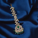 Punjabi Green Drop Maangtikka For Women - Libasaa.com