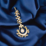 Pakistani Gold Tone Floral Stone Work Maangtika For Women - Libasaa.com