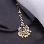 Silver Tone Wedding Stone Work Maangtika For Women - Libasaa.com