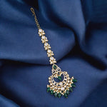 Pakistani Green Traditional Wedding Maangtika For Women - Libasaa.com