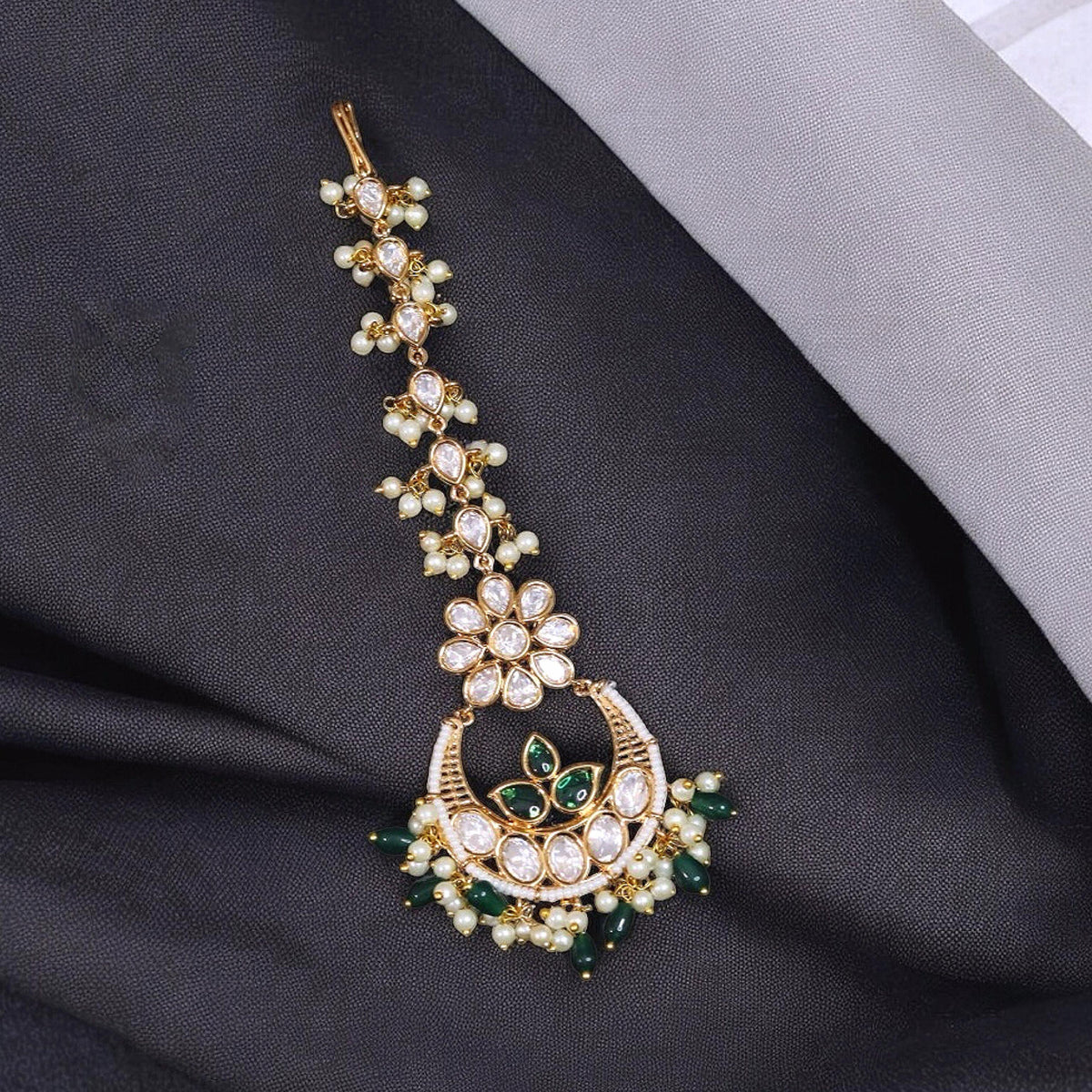 Pakistani Wedding Flower Design Maangtikka For Women - Libasaa.com