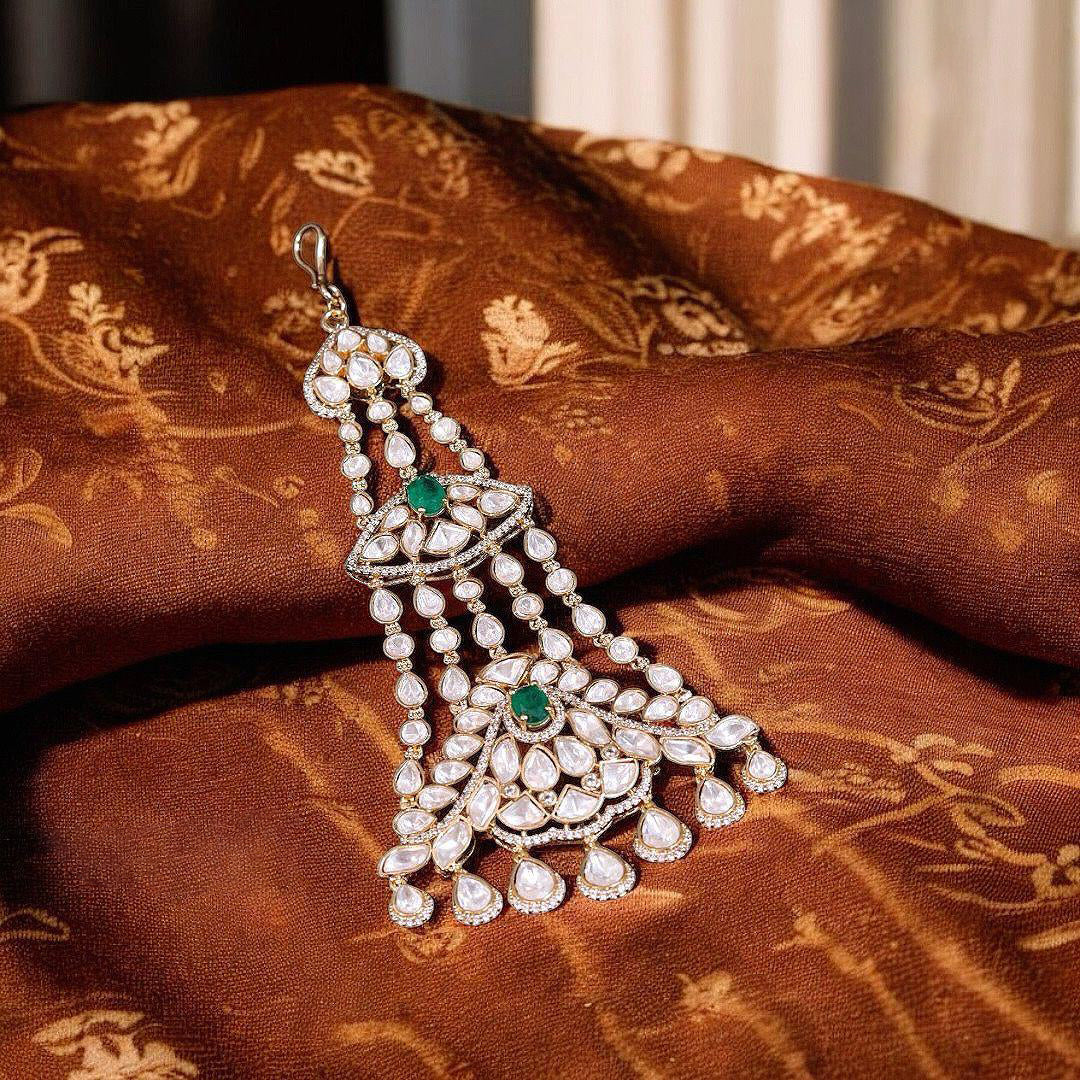 Multi Layered Stone Work Indian Maangtikka For Wedding–