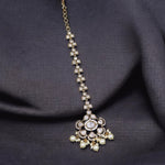 Pakistani Bridal White Stone Work Maangtika For Women - Libasaa.com