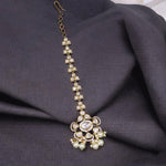 Pakistani Bridal White Stone Work Maangtika For Women - Libasaa.com