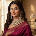 Pink Green Kundan Choker Necklace Set with Earrings – Bridal Polki Jewelry for Weddings & Festive Wear - Libasaa.com