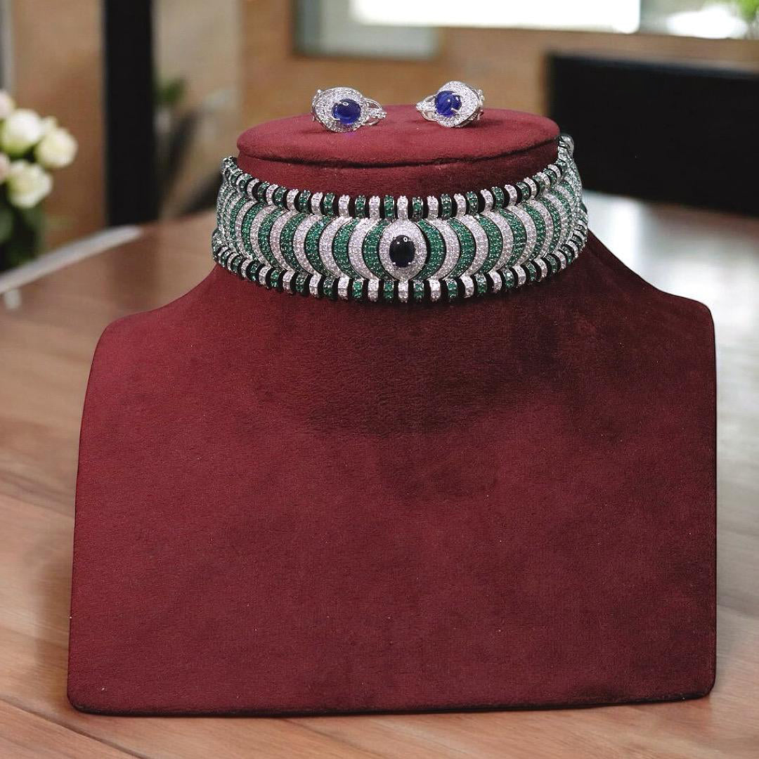 Rajsthani Handcrafted Polki Choker Earrings Set For Women - Libasaa.com