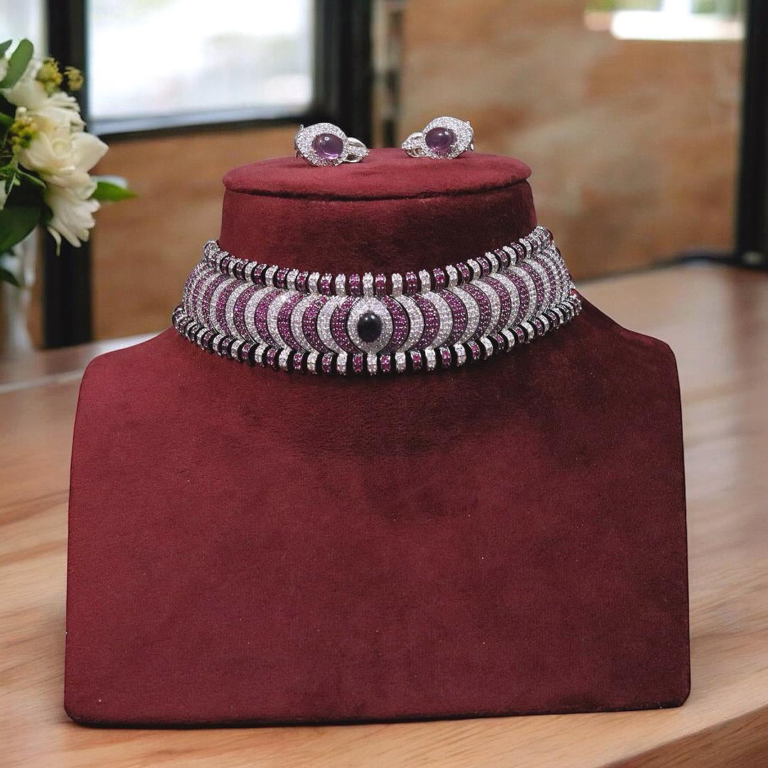 Rajsthani Handcrafted Polki Choker Earrings Set For Women - Libasaa.com