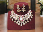 Rajsthani Gold Plated Polki Kundan Choker Earrings Set Women - Libasaa.com