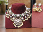 Floral Punjabi Polki Choker Jhumki Jewelry Set For Wedding - Libasaa.com