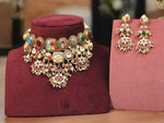 Indian Meenakari Traditional Polki Kundan Choker Earrings Set Women - Libasaa.com