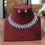 Pakistani Flower Choker Earrings Set For Women - Libasaa.com