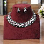 Pakistani Flower Choker Earrings Set For Women - Libasaa.com