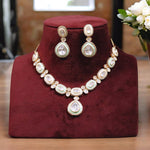 Gold Plated Silver Pale Green Kundan Choker Earrings Set | Kundan Jewelry | Indian Jewelry | Pakistani Necklace Set | Traditional Jewelry - Libasaa.com