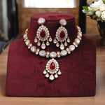 Ethnic Polki Kundan Choker Earrings Set| Kundan Jewelry | Indian Jewelry | Pakistani Necklace Set | Traditional Jewelry | Polki Necklace - Libasaa.com