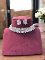 Shraddha Kapoor Inspired Silver Polki Choker Earring Set For Wedding - Libasaa.com