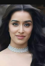Shraddha Kapoor Inspired Silver Polki Choker Earring Set For Wedding - Libasaa.com