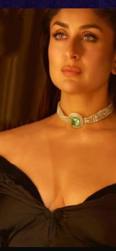 Kareena Kapoor Inspired Mint Silver Plated Polki Choker Earring Set - Libasaa.com